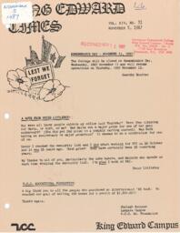 King Edward Times Volume 14, Number 31, November 5, 1987