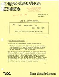 King Edward Times Volume 12, Number 10, June 5, 1986