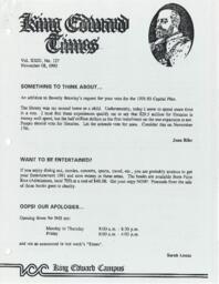 King Edward Times Volume 23, Number 127, November 8, 1990