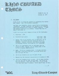 King Edward Times Volume 4, Number 30, October 28, 1977
