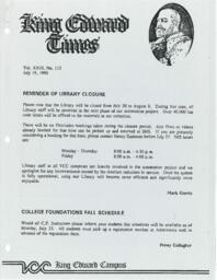 King Edward Times Volume 23, Number 113, July 19, 1990