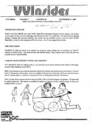 VVInsider Volume 7, Number 20, November 17, 1989