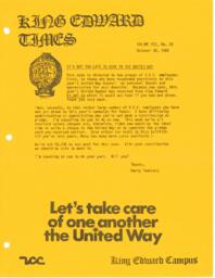 King Edward Times Volume 7, Number 29, October 30, 1981