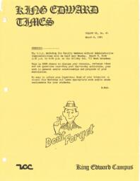 King Edward Times Volume 6, Number 45, March 6, 1981