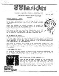 VVInsider Volume 5, Number 20, August 28, 1987