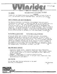 VVInsider Volume 3, Number 7, February 21, 1985