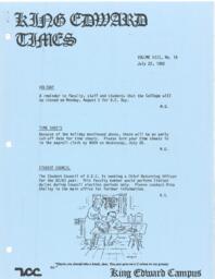 King Edward Times Volume 8, Number 16, July 22, 1982