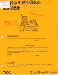 King Edward Times Volume 13, Number 13, June 26, 1987