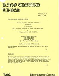 King Edward Times Volume 10, Number 01, April 5, 1984