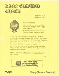King Edward Times Volume 7, Number 30, November 5, 1981