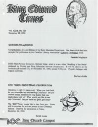 King Edward Times Volume 23, Number 129, November 22, 1990
