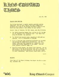 King Edward Times, July 28, 1983