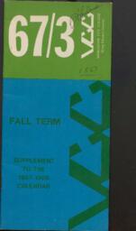 1967 Vancouver City College King Edward Centre Fall Term Calendar: Supplement to the 1967-1968 Calendar