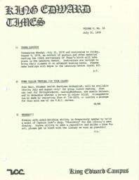 King Edward Times Volume 5, Number 16, July 21, 1978