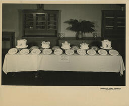 Table display of cakes