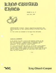 King Edward Times Volume 6, Number 17, July 31, 1980
