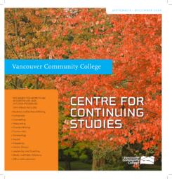 2009 Fall VCC Centre for Continuing Studies Calendar