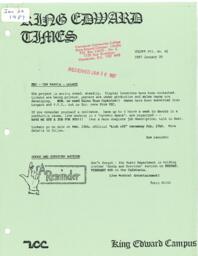 King Edward Times Volume 12, Number 42, January 29, 1987