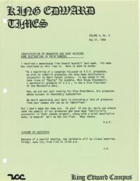 King Edward Times Volume 10, Number 09, May 31, 1984