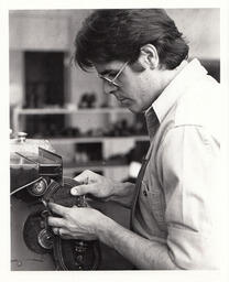 Student repairing shoe