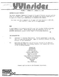 VVInsider Volume 4, Number 3, January 27, 1986