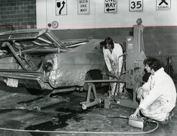 Pulling the quarterpanel, ca. 1972