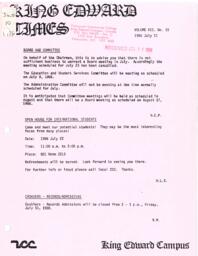 King Edward Times Volume 12, Number 15, July 10, 1986
