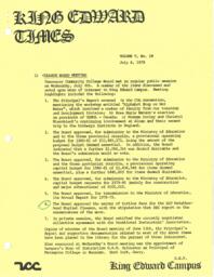 King Edward Times Volume 5, Number 14, July 6, 1979