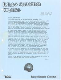 King Edward Times Volume 8, Number 23, September 16, 1982
