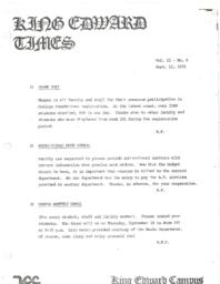 King Edward Times Volume 2, Number 6, September 12, 1975