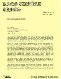 King Edward Times Volume 9, Number 43, March 8, 1984