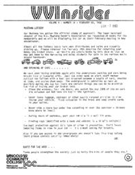 VVInsider Volume 4, Number 4, February 3, 1986