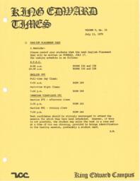 King Edward Times Volume 5, Number 15, July 13, 1979