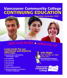 2003 Fall VCC Continuing Education Calendar