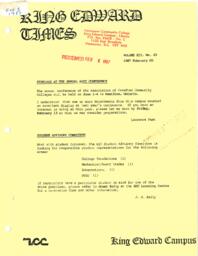 King Edward Times Volume 12, Number 43, February 5, 1987
