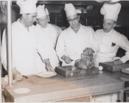 Chef slicing meat