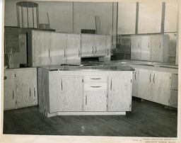 Wooden kitchen cabinets, ca. 1950