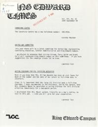 King Edward Times Volume 16, Number 22, September 8, 1988