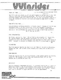 VVInsider Volume 4, Number 1, January 10, 1986