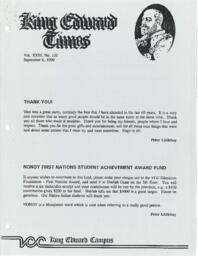 King Edward Times Volume 23, Number 120, September 6, 1990