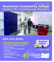 2005 Spring VCC Centre for Continuing Studies Calendar