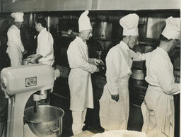 Culinary students in kitchen, ca. 1952