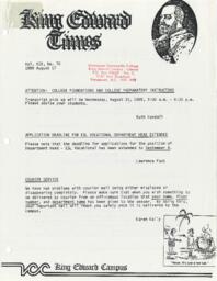 King Edward Times Volume 19, Number 70, August 17, 1989
