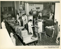 Students in a carpentry classroom, ca. 1960