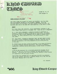 King Edward Times Volume 12, Number 36, December 4, 1986