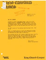 King Edward Times Volume 12, Number 20, August 14, 1986