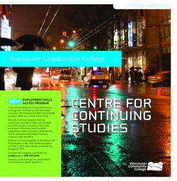 2011 Winter VCC Centre for Continuing Studies Calendar