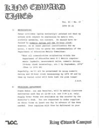 King Edward Times Volume 2, Number 37, May 21, 1976