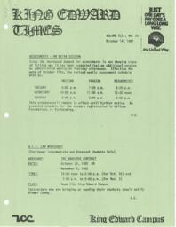 King Edward Times Volume 8, Number 25, October 14, 1982