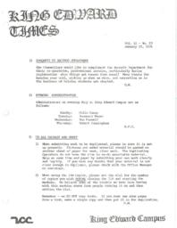 King Edward Times Volume 2, Number 23, January 22, 1976
